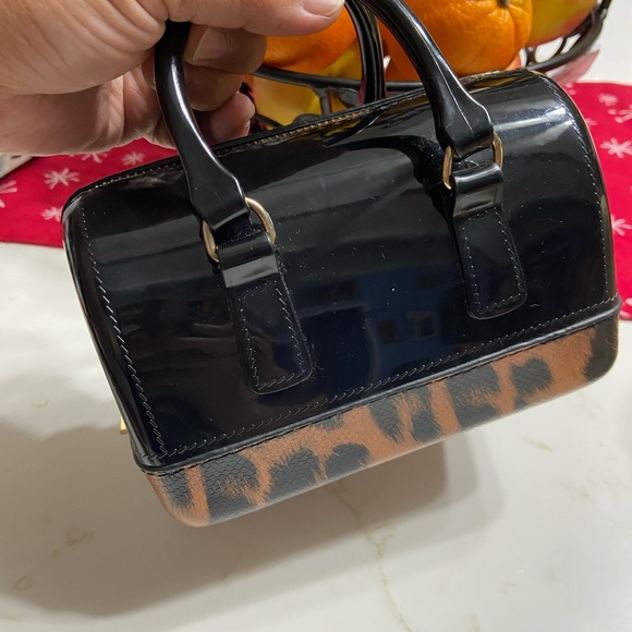 Black Patent Leather CHEETAH Doctors Mini Handbag - Picture 9 of 9